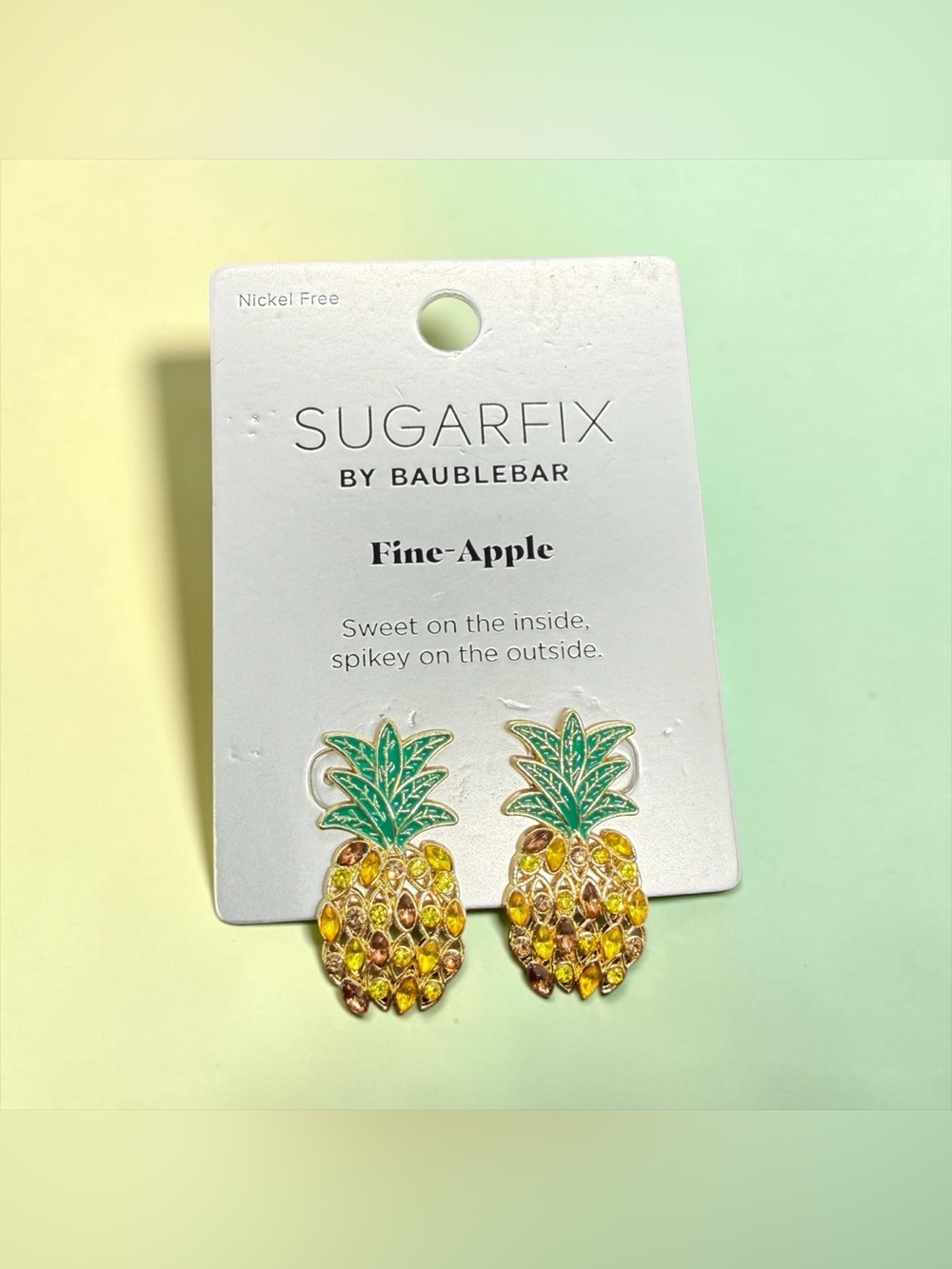 🍍SUGARFIX by BaubleBar🍍Pineapple Crystal Stud Earrings/NIP